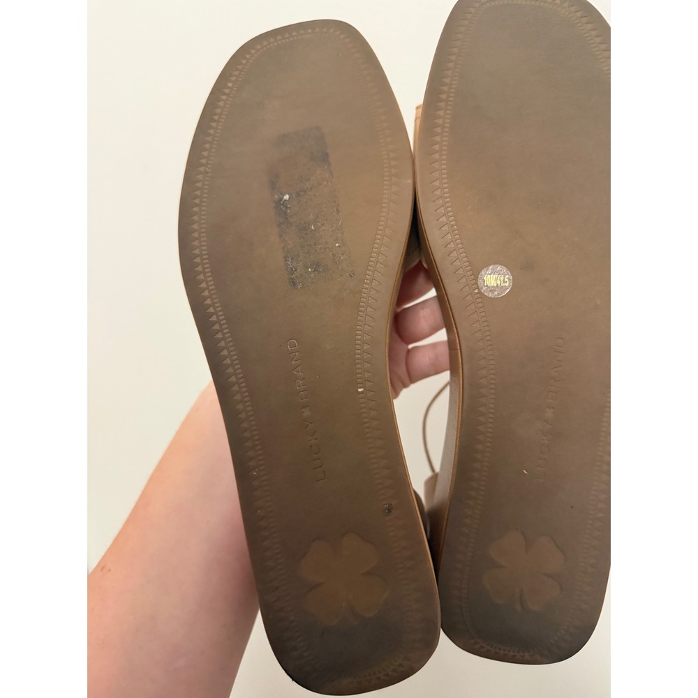 Lucky Brand Bandia Leather Platform Wedge Sandals – Women's Size 10 - Picture 9 of 9